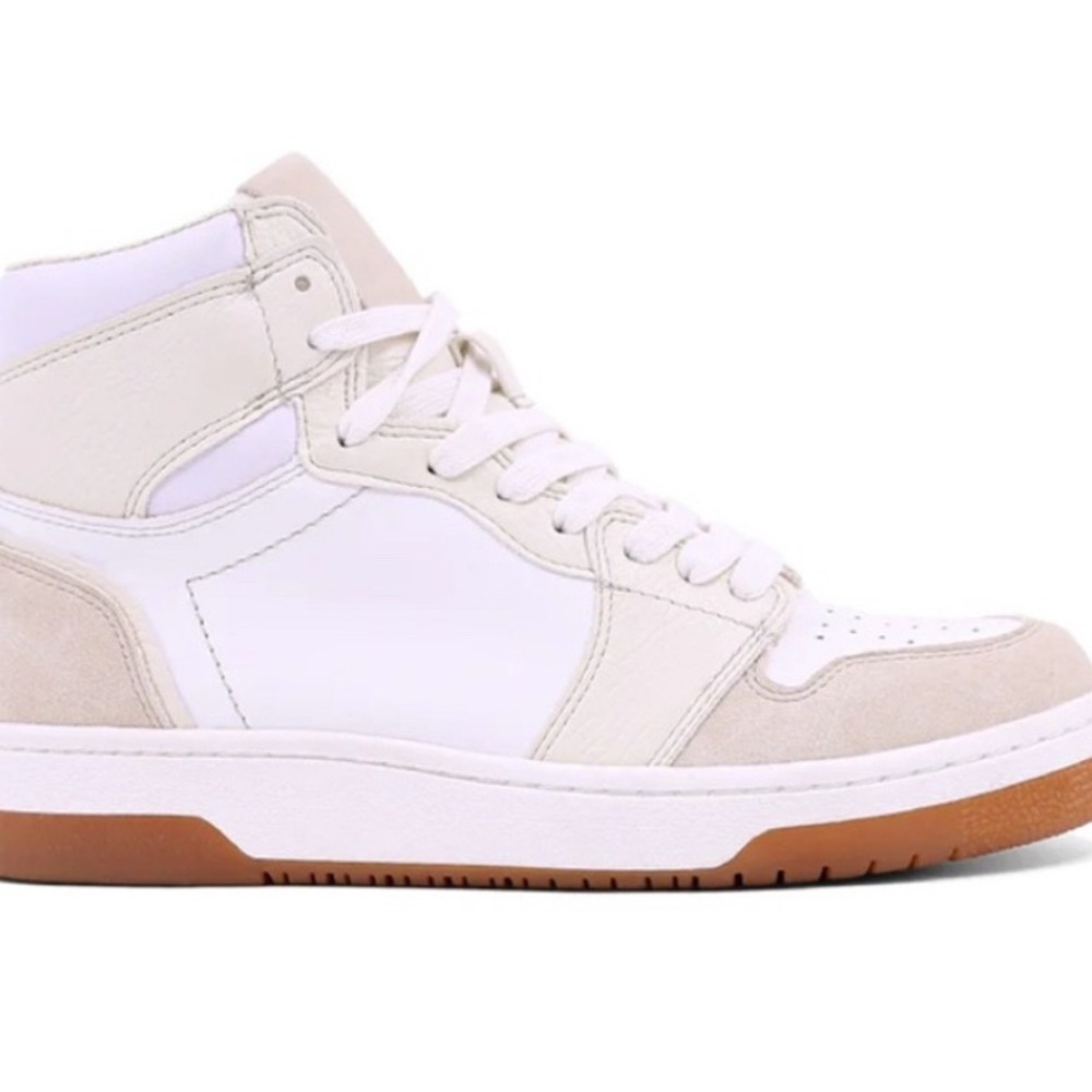 ShuShop White and Cream High-Top Sneakers
